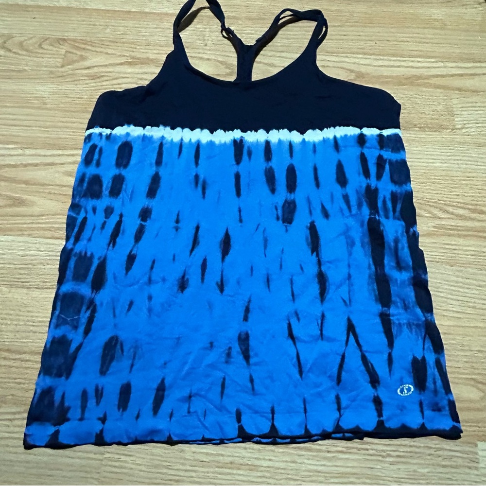 Spalding blue tie dye strappy‎ tank XL